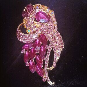 Gorgeous 4" Purple Brooch  (BLING)
